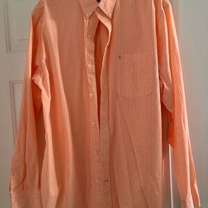 Men's IZOD Premium Essentials Orange Checkered Shirt